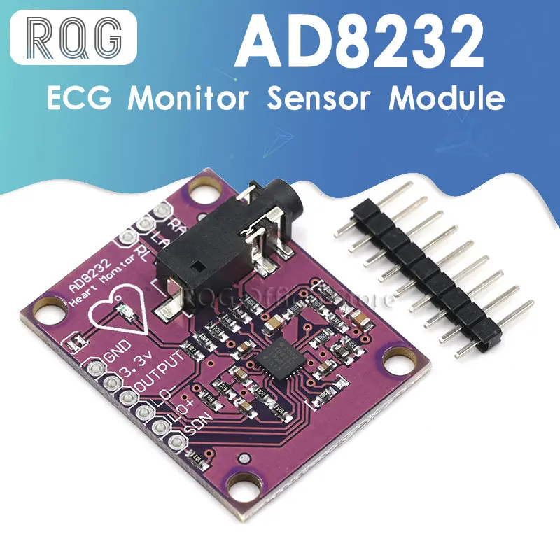 AD8232 ECG Physiological Measurement Heart Pulse ECG Monitor Sensor Module Single Lead Heart Rate Monitor Diy Kit for Arduino
AD8232 ECG Physiological Measurement Heart Pulse ECG Monitor Sensor Module Single Lead Heart Rate Monitor Diy Kit for Arduino