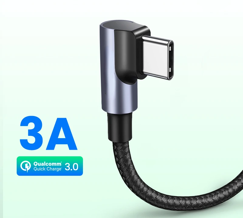 USB C Cable for Samsung S9 S10 Plus Quick Charge 3.0 Right Angled USB Type C Fast Charger Data Cable for Game USB-C Wire
USB C Cable for Samsung S9 S10 Plus Quick Charge 3.0 Right Angled USB Type C Fast Charger Data Cable for Game USB-C Wire