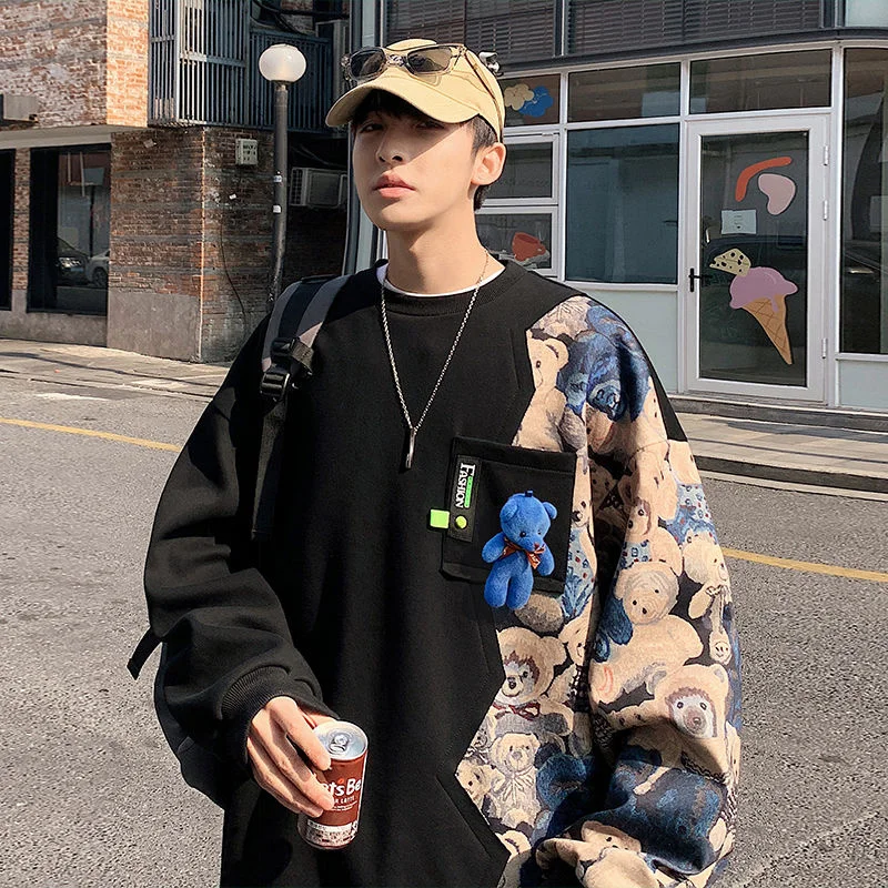 Sweatshirts Bear Harajuku Men Hybskr Oversized Printed Patchwork Streetwear Male Hoodies Neck Color Autumn Pullovers Contrast
Sweatshirts Bear Harajuku Men Hybskr Oversized Printed Patchwork Streetwear Male Hoodies Neck Color Autumn Pullovers Contrast