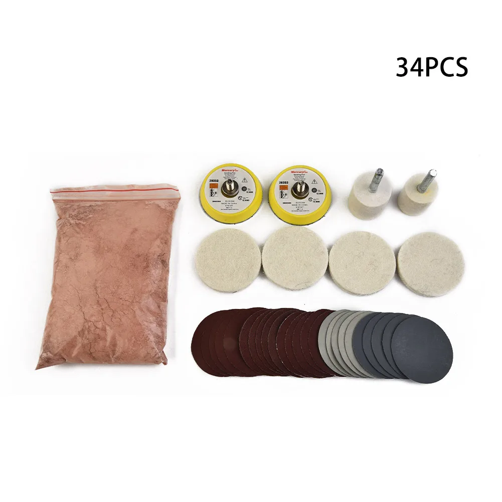 34pcs Car Glass Remover Repair Glass Polishing Kit High Quality Cerium Oxide Powder Wool Polish Pad Polishing Accessories
34pcs Car Glass Remover Repair Glass Polishing Kit High Quality Cerium Oxide Powder Wool Polish Pad Polishing Accessories