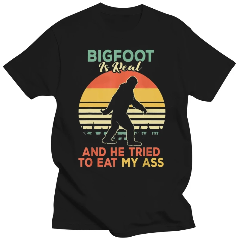 Bigfoot реальный, и он пытался съесть мой зад, мужская модель, 100 хлопок, модная футболка
Bigfoot реальный, и он пытался съесть мой зад, мужская модель, 100 хлопок, модная футболка