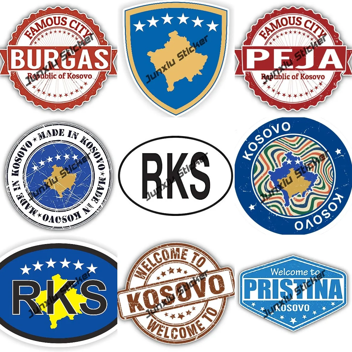 Kosovo City Travel Stamp Car Bumper Sticker Vinyl Decal National Flag Country Map Sticker Kosovo Flag Round Stickers Accessories
Kosovo City Travel Stamp Car Bumper Sticker Vinyl Decal National Flag Country Map Sticker Kosovo Flag Round Stickers Accessories