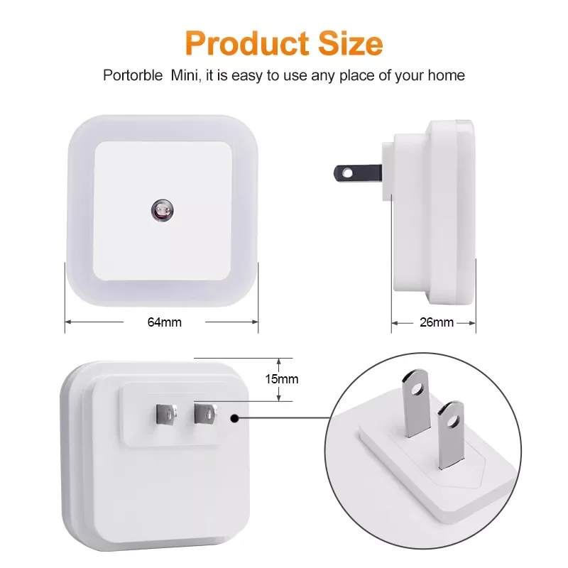Night Light Sensor Control Night Lamp Energy Saving LED Sensor Light EU US Plug Nightlight For Children Decoration Bedroom
Night Light Sensor Control Night Lamp Energy Saving LED Sensor Light EU US Plug Nightlight For Children Decoration Bedroom