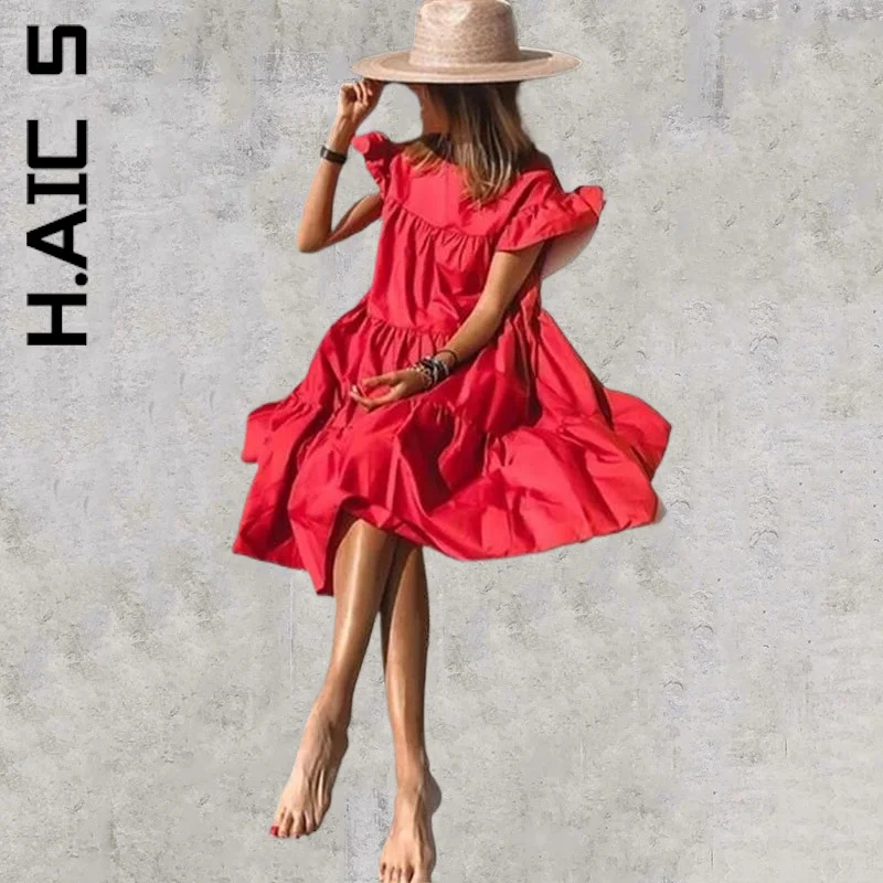 H.Aic S Dress Fashion Women O-Neck Ruffle Sleeve Midi Dresses Club Soft Party Dresses Christmas Dress Woman Female Vestidos
H.Aic S Dress Fashion Women O-Neck Ruffle Sleeve Midi Dresses Club Soft Party Dresses Christmas Dress Woman Female Vestidos