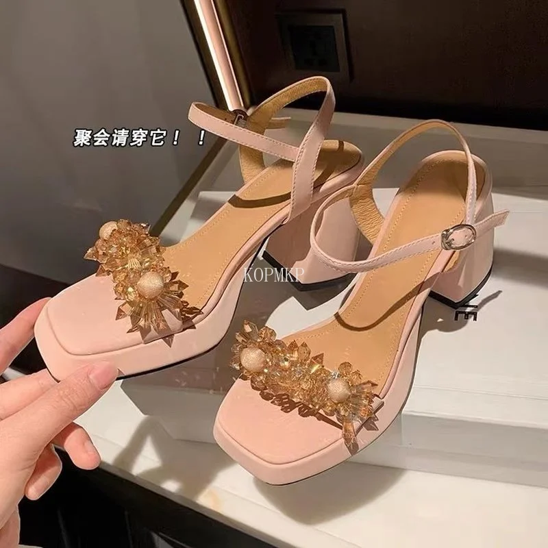 Size 35-43 Rhinestone Bowtie Square Heel Women's Sandals High Heels Buckle Strap Sandals 2022 Summer Women Shoes Platform Shoes 
Size 35-43 Rhinestone Bowtie Square Heel Women's Sandals High Heels Buckle Strap Sandals 2022 Summer Women Shoes Platform Shoes