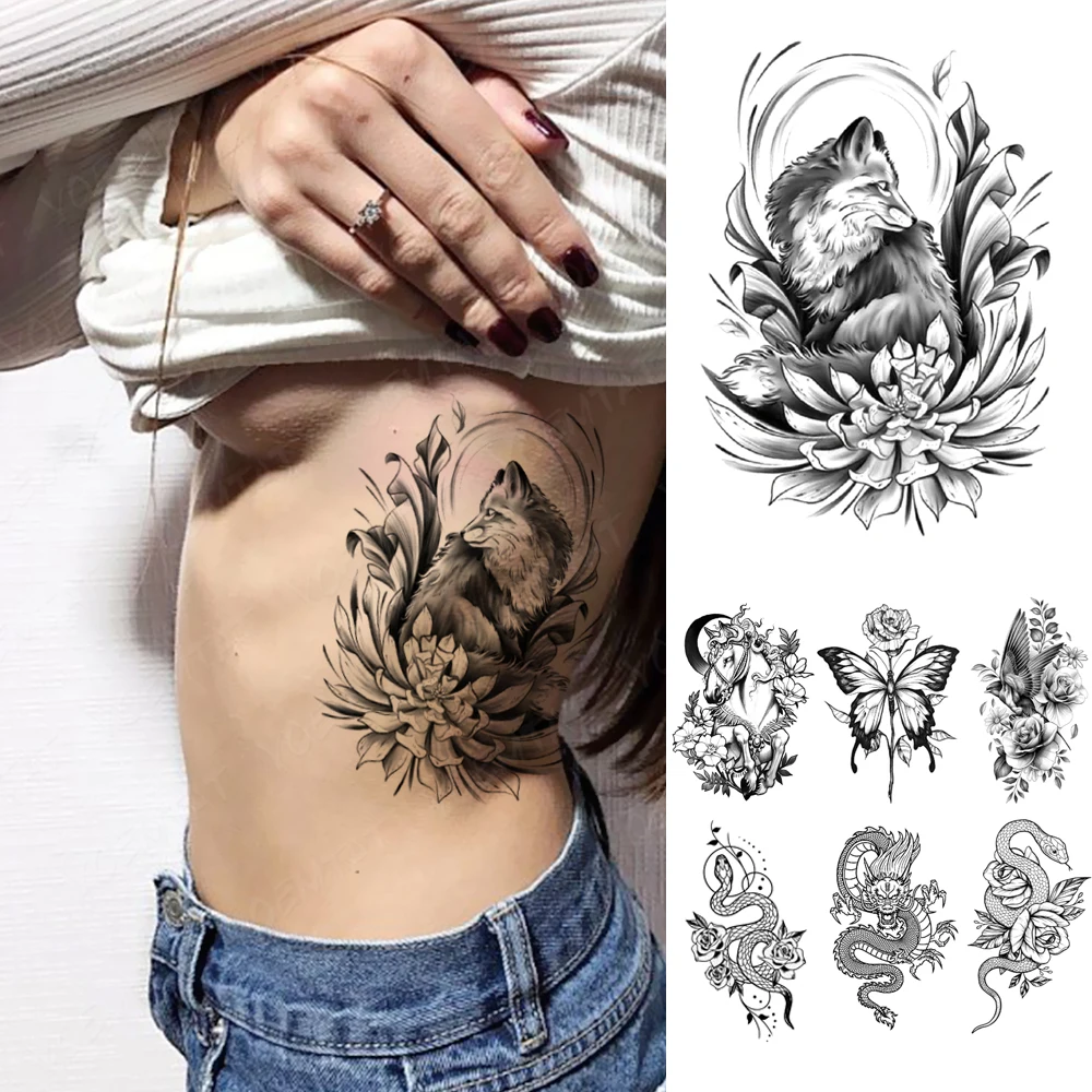 Waterproof Temporary Tattoo Sticker Dark Fox Unicorn Flower Flash Tattoos Gothic Y2K Sexy Cool Body Art Arm Fake Tatoo Men Women
Waterproof Temporary Tattoo Sticker Dark Fox Unicorn Flower Flash Tattoos Gothic Y2K Sexy Cool Body Art Arm Fake Tatoo Men Women