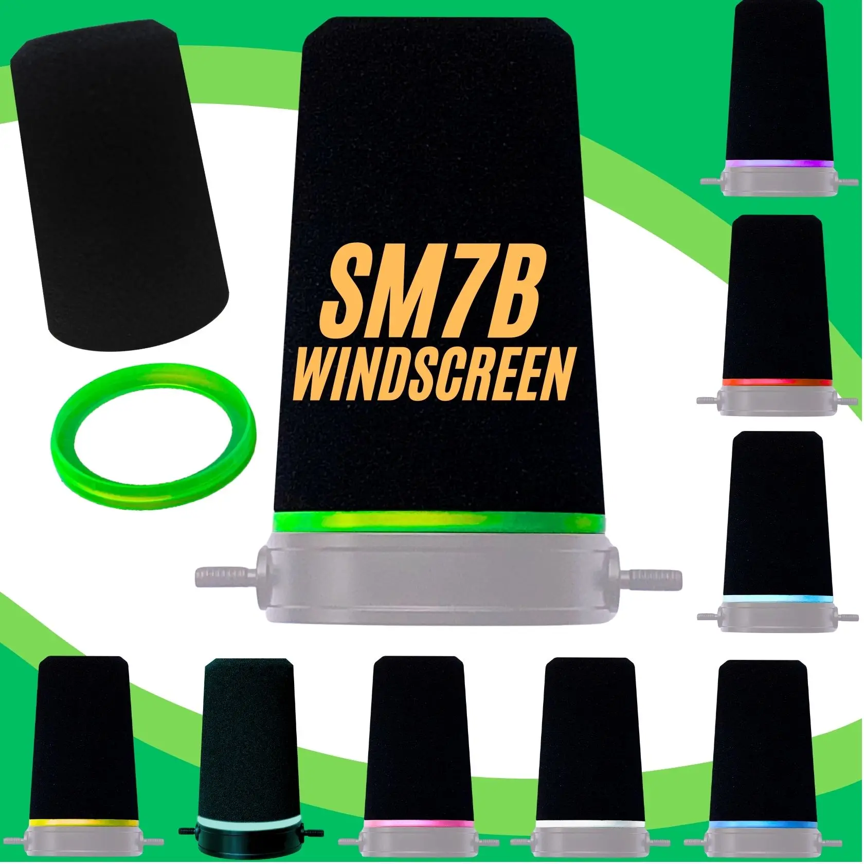 SM7B Чехлы для микрофонов из пенопласта с фиксирующим кольцом поп-фильтра Shure MV7