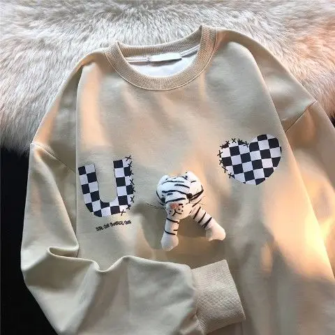 Three-dimensional Tiger Loose Crewneck Sweatshirt Women Kawaii Clothing Aesthetic Casual Hoodies for Teens Thin Spring Tide Bf
Three-dimensional Tiger Loose Crewneck Sweatshirt Women Kawaii Clothing Aesthetic Casual Hoodies for Teens Thin Spring Tide Bf