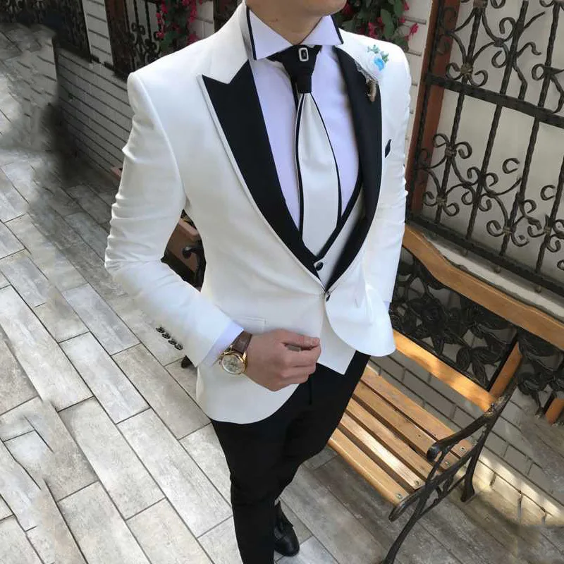 2023 New Men White Color Matching Suit Casual Fashion Wedding Suit Three-Piece Suit
2023 New Men White Color Matching Suit Casual Fashion Wedding Suit Three-Piece Suit