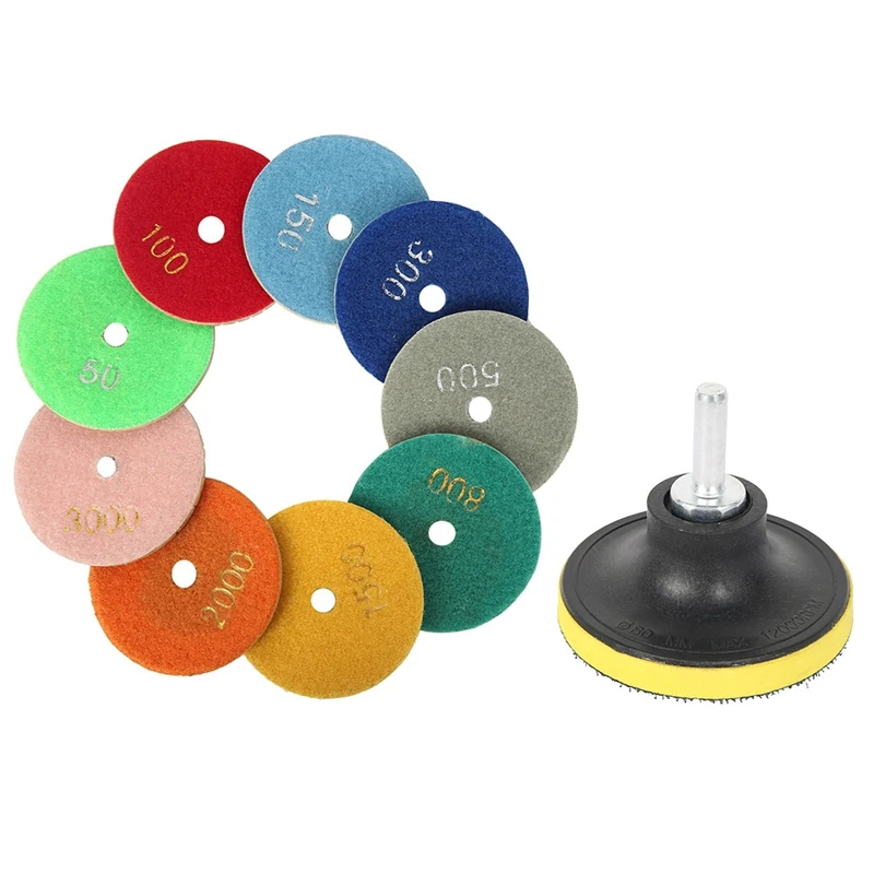 11Pcs 3 Inch 80Mm Diamond Polishing Pads Kit Wet/Dry For Granite Stone Concrete Marble Polishing Use Grinding Discs Set
11Pcs 3 Inch 80Mm Diamond Polishing Pads Kit Wet/Dry For Granite Stone Concrete Marble Polishing Use Grinding Discs Set