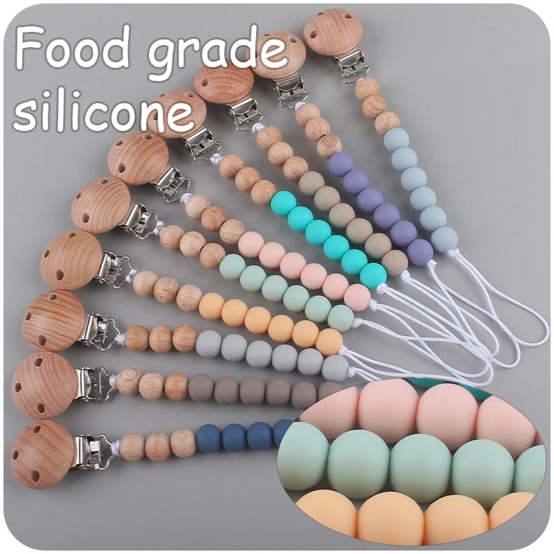 Personalized Pacifier Clip Handmade Baby Name Silicone Teething Beech Wood Chew Beads Holder For Pacifier Clips Dummy Chain
Personalized Pacifier Clip Handmade Baby Name Silicone Teething Beech Wood Chew Beads Holder For Pacifier Clips Dummy Chain