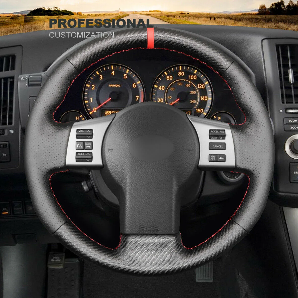 Customized Non-slip Black Carbon Fiber Car Steering Wheel Cover Wrap For Infiniti FX FX35 FX45 2003-2008 Interior Accessories
Customized Non-slip Black Carbon Fiber Car Steering Wheel Cover Wrap For Infiniti FX FX35 FX45 2003-2008 Interior Accessories
