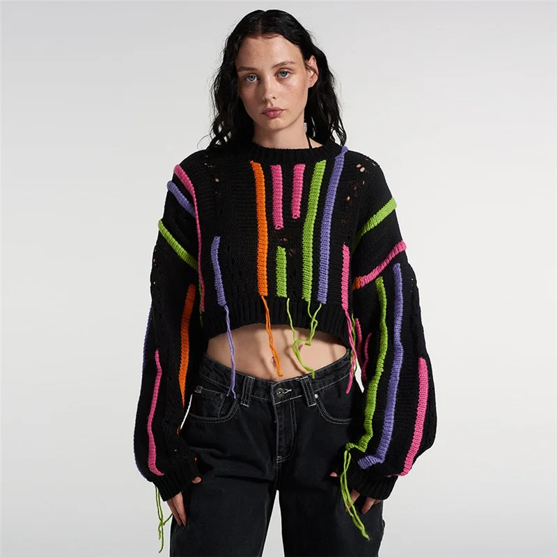 Tassle Patchwork Women Casual Sweater Autumn Winter Female Chic Cropped Sweaters 2022 Hollow Out Long Sleeve Ladies Pullover Top
Tassle Patchwork Women Casual Sweater Autumn Winter Female Chic Cropped Sweaters 2022 Hollow Out Long Sleeve Ladies Pullover Top