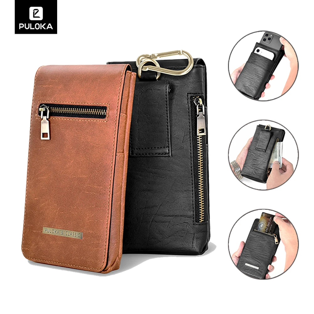 PULOKA Leather Mobile Phone Bag For iPhone/Samsung/Xiaomi/OnePlus Universal Case Zipper Wallet Flip Holster Men Sport Belt Pouch
PULOKA Leather Mobile Phone Bag For iPhone/Samsung/Xiaomi/OnePlus Universal Case Zipper Wallet Flip Holster Men Sport Belt Pouch