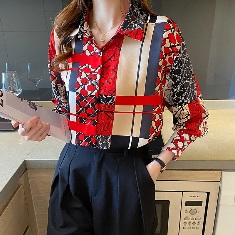 2022 New Printing Casual Shirt Chiffon Women's Blouse Large Size Summer Elegant Long Sleeves Fashion Top Loose Female Clothing
2022 New Printing Casual Shirt Chiffon Women's Blouse Large Size Summer Elegant Long Sleeves Fashion Top Loose Female Clothing