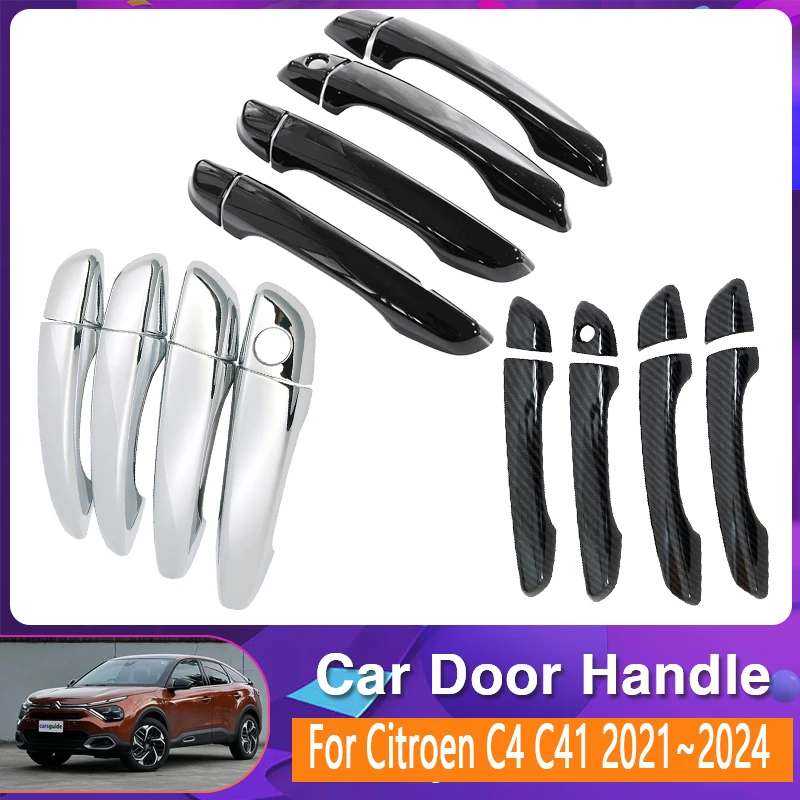 

Car Door Handle Cover Trim For Citroën C4 C41 2021 2022 2023 2024 Chromium Styling Set Exterior Parts Car Accessories Decoration