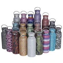 350/500/750ml Creative Colorful Diamond Thermos Bottle 304 Stainless Steel Water Bottle Vacuum Flask Thermos Cafe Cup Adult Gift