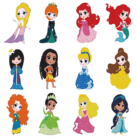 

Алмазная картина «сделай сам» Disney, наклейки для детей, Мультяшные стикеры принцессы, наборы по номерам, подарок для детей, рукоделие из страз