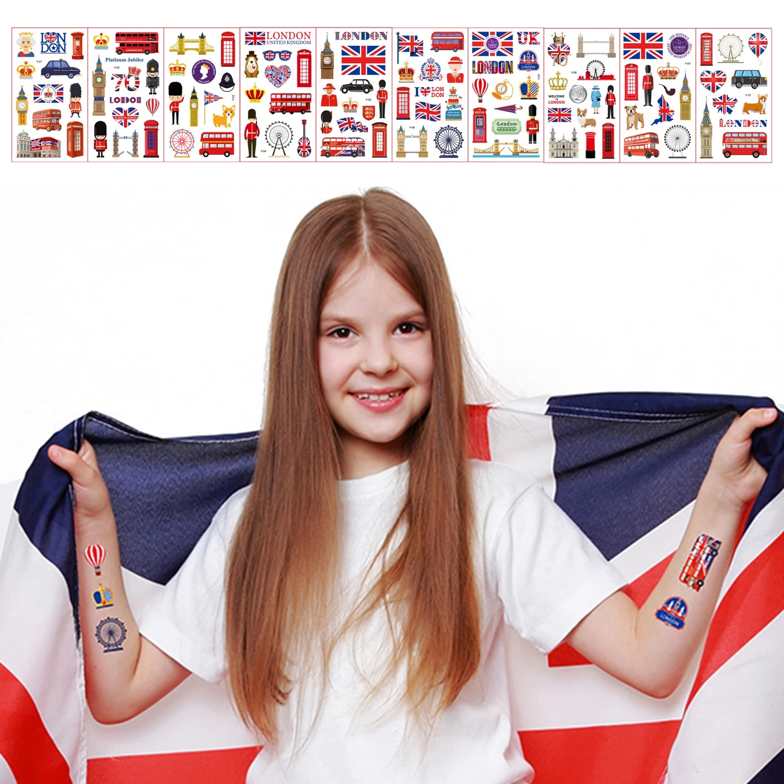 Наклейки-тату с британским флагом, Флаг Союза Джека, Временные татуировки, моющиеся Временные татуировки для мужчин и женщин, сувениры Вече...
Наклейки-тату с британским флагом, Флаг Союза Джека, Временные татуировки, моющиеся Временные татуировки для мужчин и женщин, сувениры Вече...