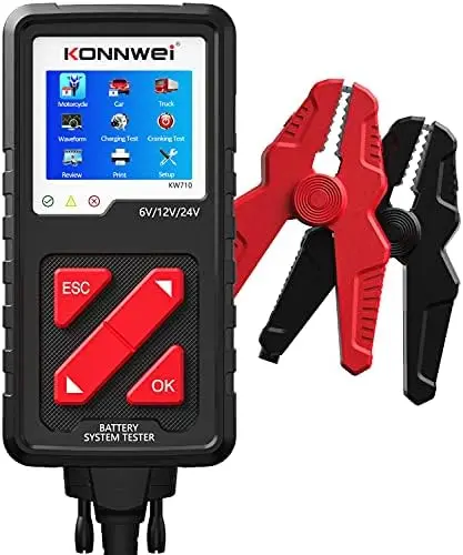 KW710 Car Battery Tester 6V 12V 24V, Battery Load Tester Automotive 100-2000CCA Digital Auto Battery Analyzer Alternator Starter
KW710 Car Battery Tester 6V 12V 24V, Battery Load Tester Automotive 100-2000CCA Digital Auto Battery Analyzer Alternator Starter