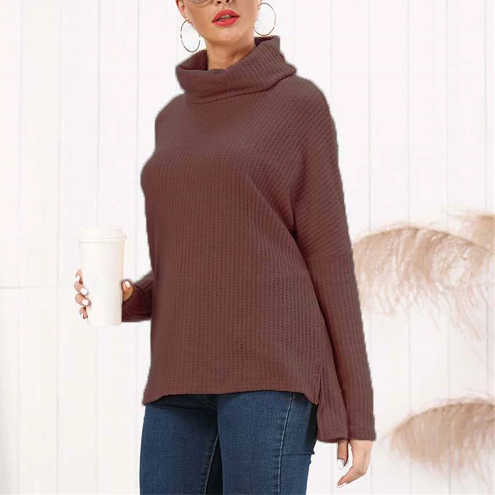 Women's Autumn And Winter Long Sleeved High Neck Loose Casual Solid Color Knit Sweater Hoodie Sweater for Men
Women's Autumn And Winter Long Sleeved High Neck Loose Casual Solid Color Knit Sweater Hoodie Sweater for Men