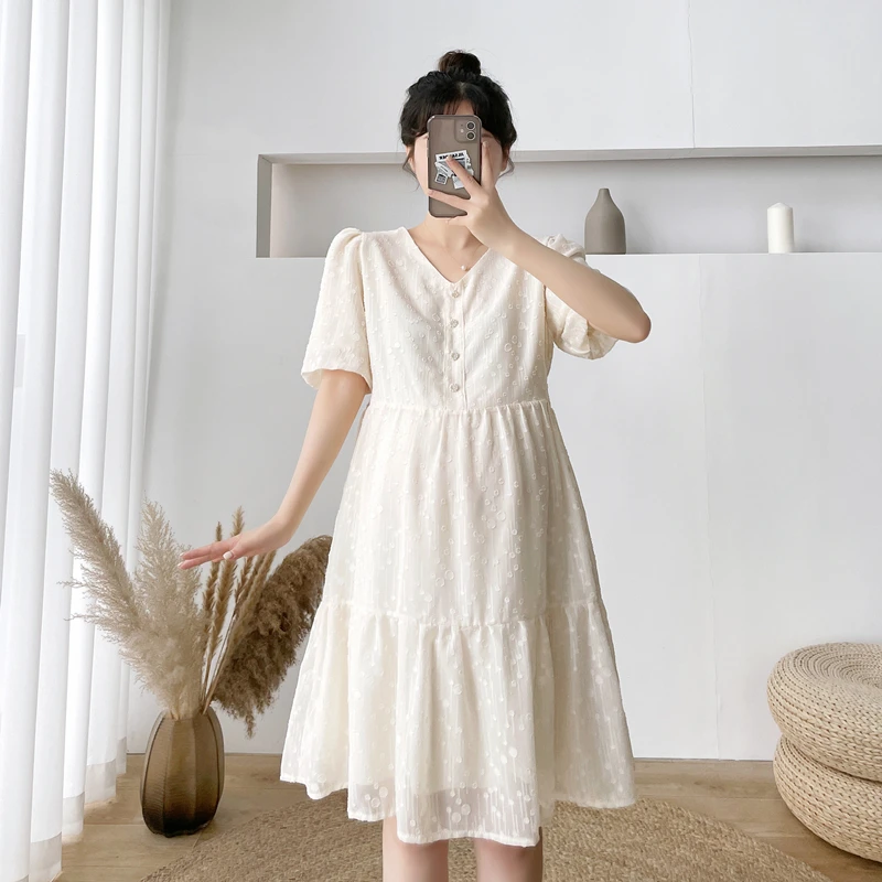 A287# 2022 Summer Korean Fashion Chiffon Maternity Dress Elegant A Line Slim Clothes for Pregnant Women Chic Ins OL Pregnancy
A287# 2022 Summer Korean Fashion Chiffon Maternity Dress Elegant A Line Slim Clothes for Pregnant Women Chic Ins OL Pregnancy