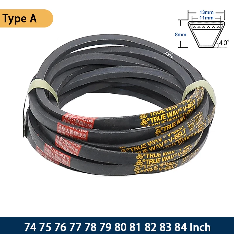 

A Type Rubber V-belt Triangle Belt Industrial Agricultural Equipment Transmission Belt 74 75 76 77 78 79 80 81 82 83 84 Inch