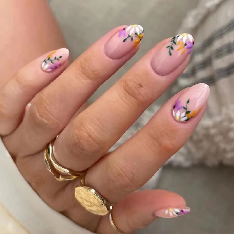 Flower Pattern Oval Stick On Nails Full Cover Detachable Press On False Nails Long Coffin Natural Fashion Manicure Muti Designs
Flower Pattern Oval Stick On Nails Full Cover Detachable Press On False Nails Long Coffin Natural Fashion Manicure Muti Designs