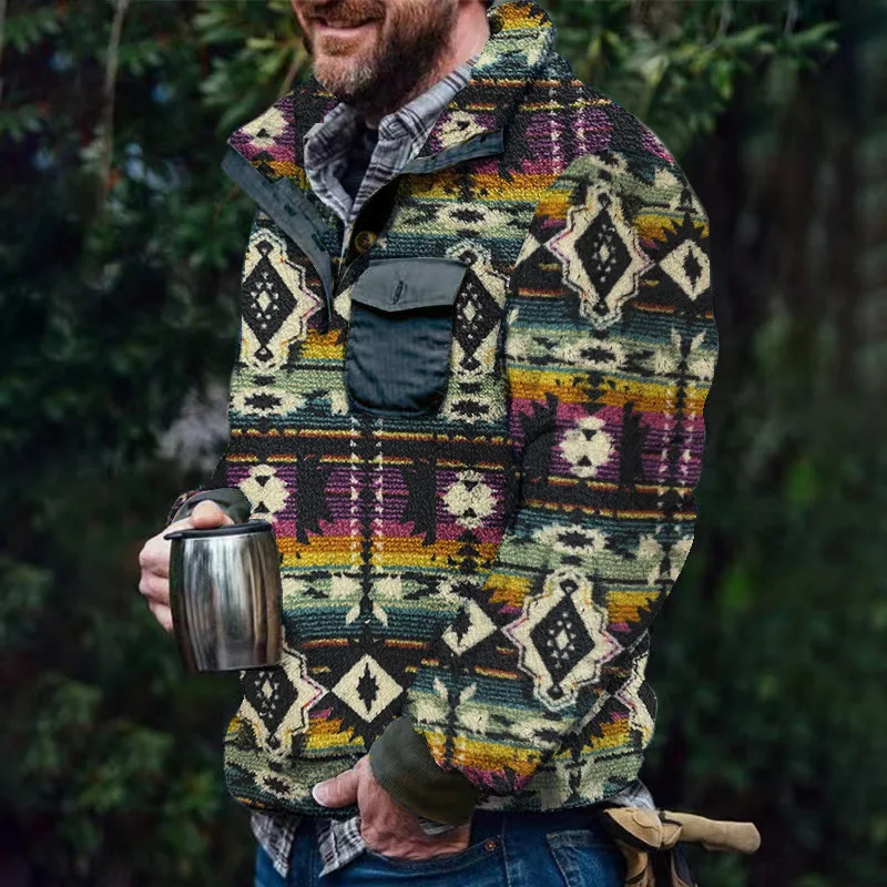 Retro Ethnic Sweatshirt Man Hoodies Men Thicken Fluffy Fleece Sweatshirt Button Collar Themal Hoodie Male Pullover Tops Sudadera
Retro Ethnic Sweatshirt Man Hoodies Men Thicken Fluffy Fleece Sweatshirt Button Collar Themal Hoodie Male Pullover Tops Sudadera
