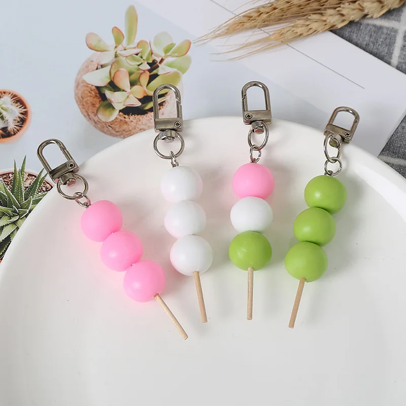 

Personality Simulation Color Food Meatball String Keyring Creative Key Ornament Bag Key Pendant Accessories