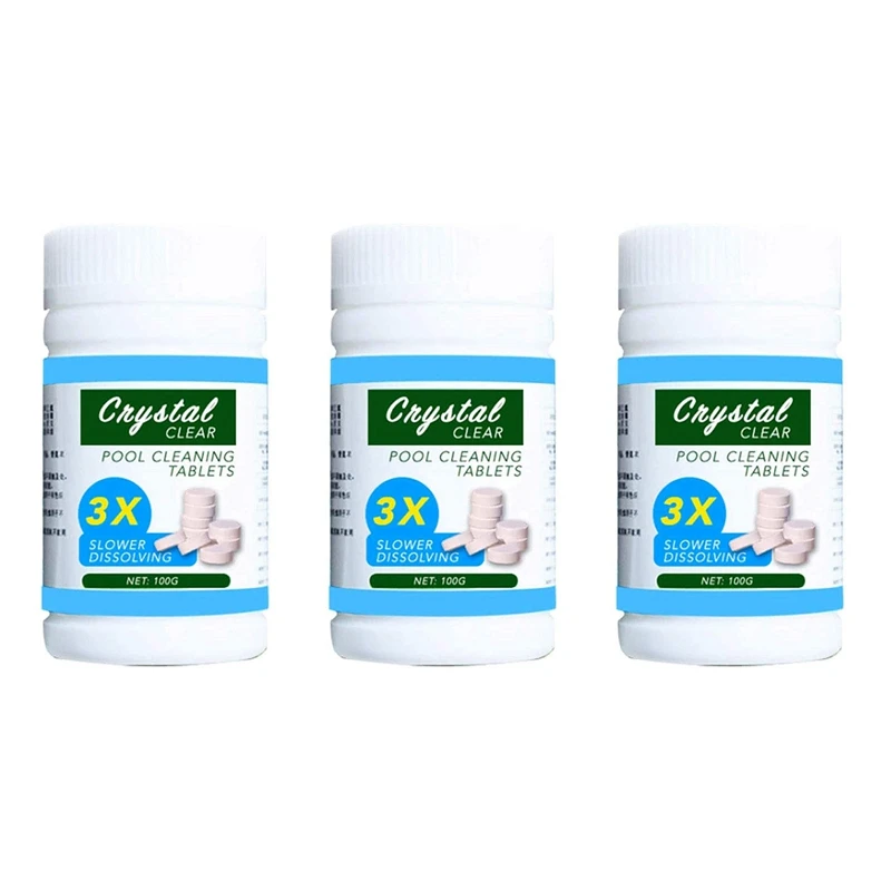 3X 100G Swimming Pool Cleaning Tablets Pills Chlorine Tablets Instant Effervescent Pipes Cleaning Water
3X 100G Swimming Pool Cleaning Tablets Pills Chlorine Tablets Instant Effervescent Pipes Cleaning Water