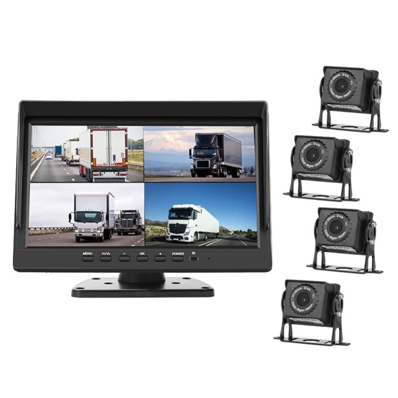 10.1 inch Quad Split Monitor Car Rear View Camera Kit Waterproof Night Vision For Truck Bus RV Heavy-duty Vehicles 12V-35V
10.1 inch Quad Split Monitor Car Rear View Camera Kit Waterproof Night Vision For Truck Bus RV Heavy-duty Vehicles 12V-35V