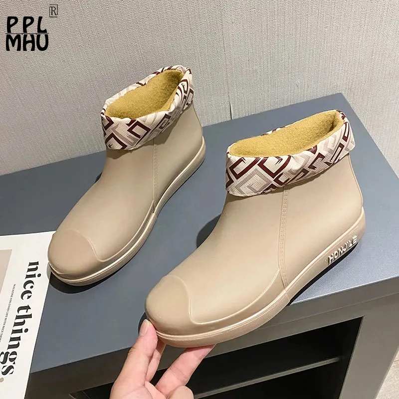 Водонепроницаемые плотные плюшевые сапоги цвета хаки из ПВХ, модные удобные ботильоны без шнуровки, зимние теплые Нескользящие повседневн... 
Водонепроницаемые плотные плюшевые сапоги цвета хаки из ПВХ, модные удобные ботильоны без шнуровки, зимние теплые Нескользящие повседневн...