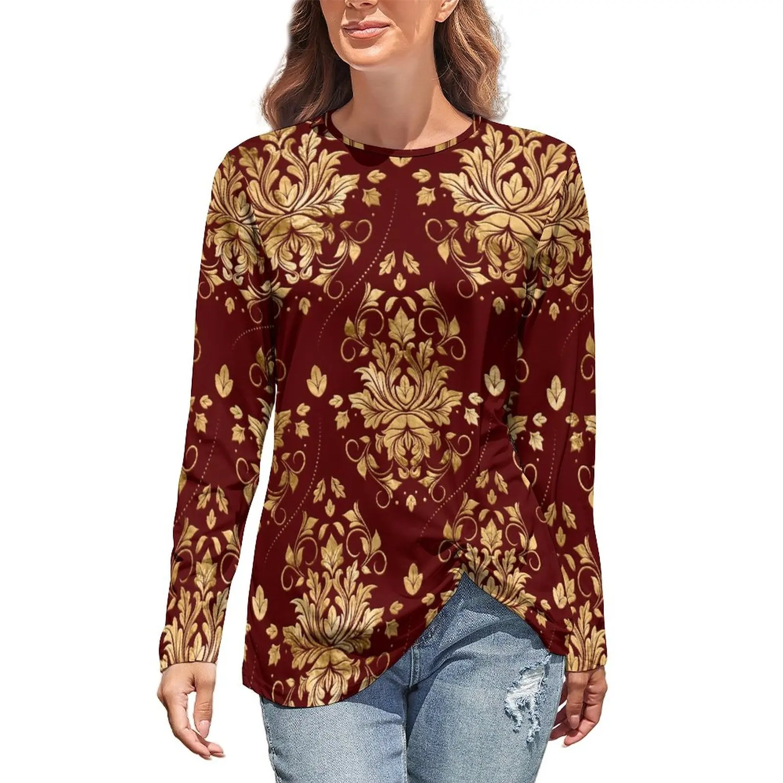 Футболка женская оверсайз в стиле барокко с длинным рукавом
Футболка женская оверсайз в стиле барокко с длинным рукавом