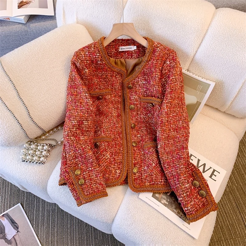 Small Fragrant Wind Autumn Outerwear Feminine Goddess Style High Grade Tops Autumn Knitted Tweed High End Exquisite
Small Fragrant Wind Autumn Outerwear Feminine Goddess Style High Grade Tops Autumn Knitted Tweed High End Exquisite