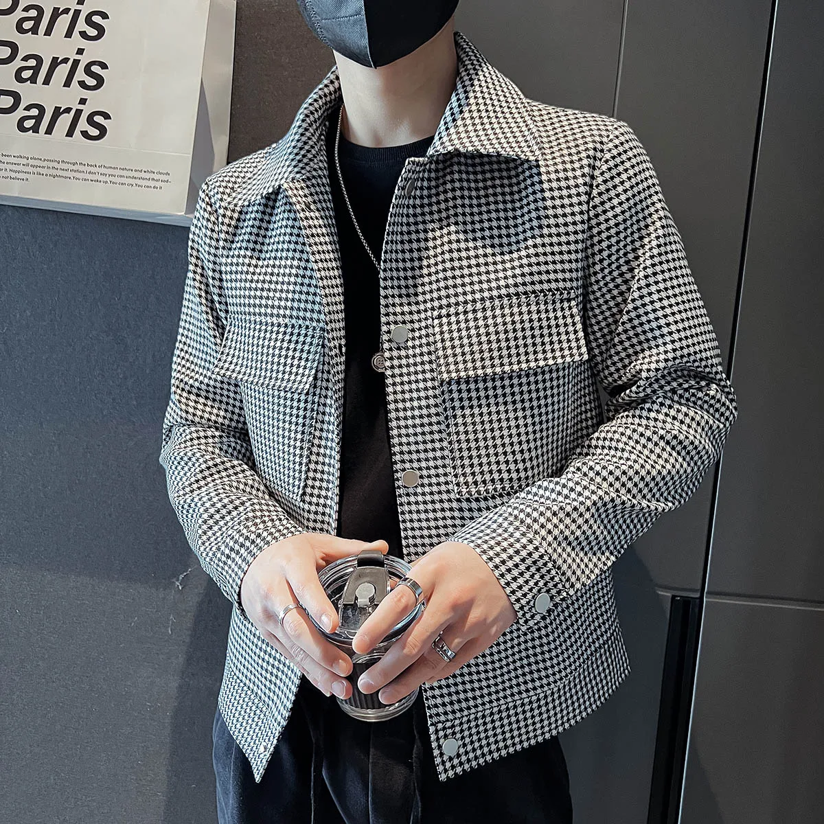 2022 Spring Houndstooth Men's Jacket Fashion Korean Casual Top Men Clothing Business Social Lapel Short Jacket M-3XL
2022 Spring Houndstooth Men's Jacket Fashion Korean Casual Top Men Clothing Business Social Lapel Short Jacket M-3XL