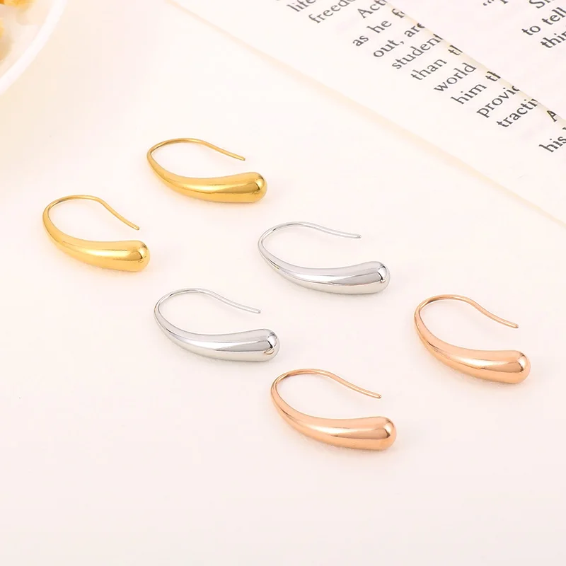 

Elegant Stainless Steel Earrings for Women Gold Silver Rose-gold Color Dangle Eardrops Unique Elegant Modern Jewelry Wholesale