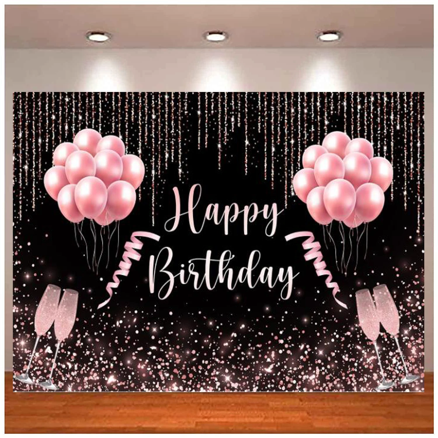 Pink Rose Golden Photography Backdrop Glitter Balloon Background Girls Sweet Happy 16 18th 21th Birthday Party Decoration Banner
Pink Rose Golden Photography Backdrop Glitter Balloon Background Girls Sweet Happy 16 18th 21th Birthday Party Decoration Banner