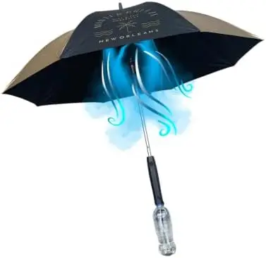 

Life UPF 50+ Sun Umbrella with Built in Fan and Mister System. Perfect Umbrella for Golf, Beach, Festivals, Amusement Parks, Tai