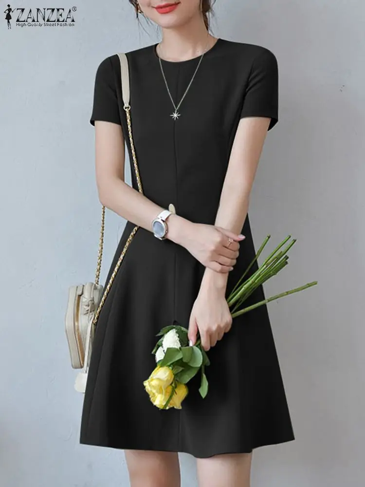 ZANZEA Fashion Short Sleeve Dress Summer Elegant Office Vestidos Femme Casual Holiday Loose Robe Woman Solid Color Midi Sundress
ZANZEA Fashion Short Sleeve Dress Summer Elegant Office Vestidos Femme Casual Holiday Loose Robe Woman Solid Color Midi Sundress