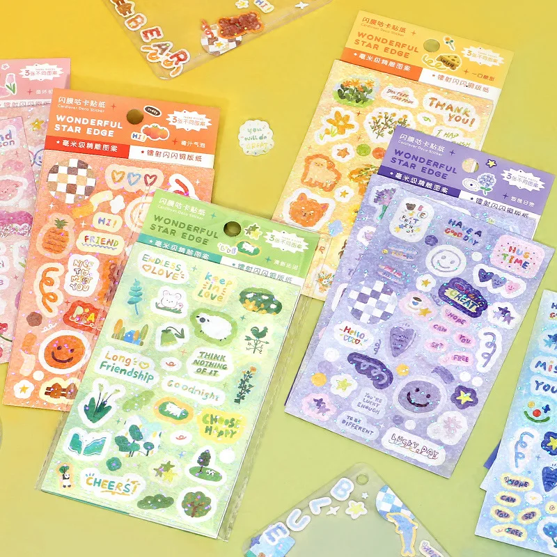 3 Sheets/Lot Cartoon Word Stickers Laser Bling Scrapbook Decoration DIY Photo Journal Diary Album Sticker Stationery Supplies
3 Sheets/Lot Cartoon Word Stickers Laser Bling Scrapbook Decoration DIY Photo Journal Diary Album Sticker Stationery Supplies