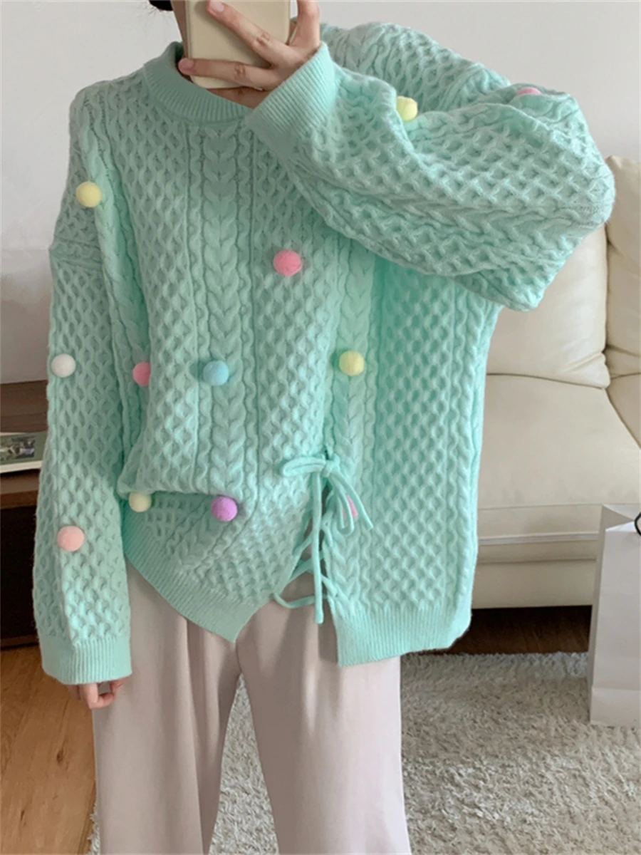 Tops Women Autumn Winter 2022 New Chic Vintage Korean Fashion Dot Oversized Clothes Female Elegant Wild Knitted Sweaters 
Tops Women Autumn Winter 2022 New Chic Vintage Korean Fashion Dot Oversized Clothes Female Elegant Wild Knitted Sweaters