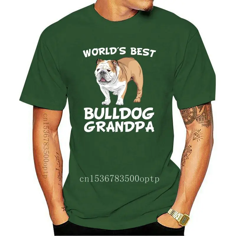 

Camiseta del mejor Bulldog del mundo, ropa para parte superior masculina, con diseño de perro abuelo, nueva