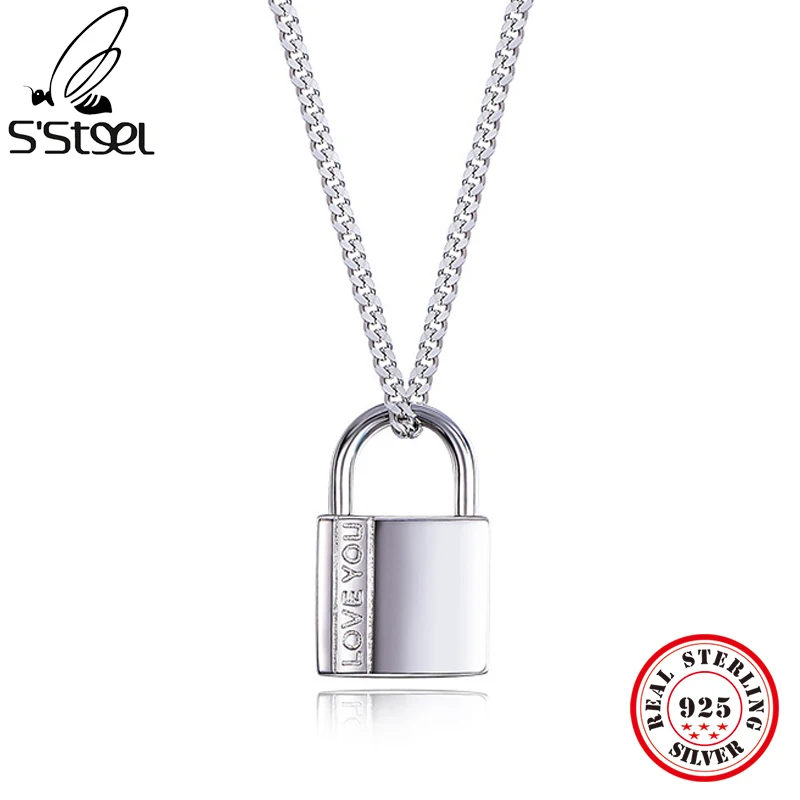 925 Sterling Silver Lock Pendant Korean Necklace Chains For Men Women Accessoires Locket Couples Hypoallergenic Platinum Jewelry
925 Sterling Silver Lock Pendant Korean Necklace Chains For Men Women Accessoires Locket Couples Hypoallergenic Platinum Jewelry