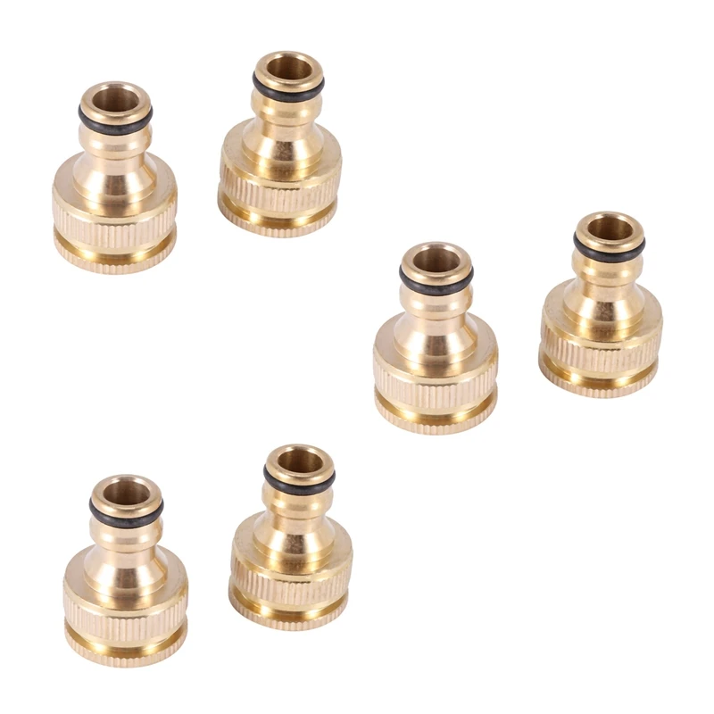 6 Pack Brass Garden Hose/Hosepipe Tap Connector 1/2 Inch And 3/4 Inch 2-In-1 Female Threaded Faucet Adapter
6 Pack Brass Garden Hose/Hosepipe Tap Connector 1/2 Inch And 3/4 Inch 2-In-1 Female Threaded Faucet Adapter