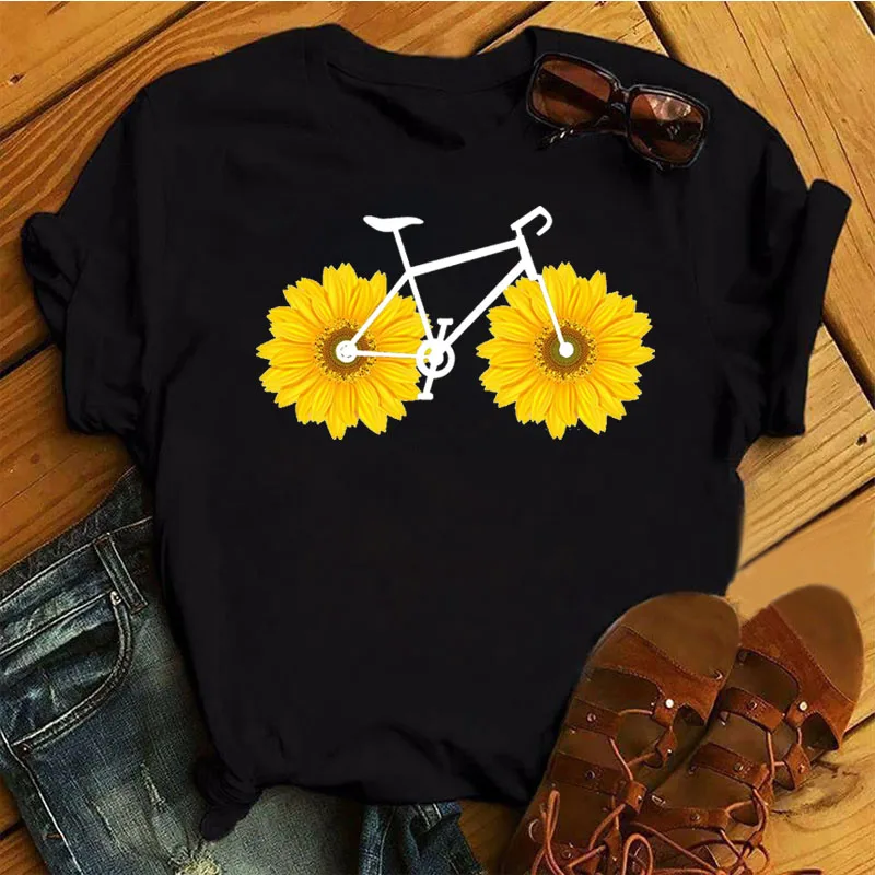 Funny flower bicycle t shirt women fashion top beauty women's o-neck tshirts summer black short sleeve t-shirts for female girl
Funny flower bicycle t shirt women fashion top beauty women's o-neck tshirts summer black short sleeve t-shirts for female girl