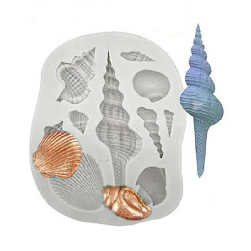 

1pc Marine Theme Fondant Silicone Mold Seaweed Sea Fish Crab Coral Conch Sea Shells Shape DIY Handmade Baking Tools