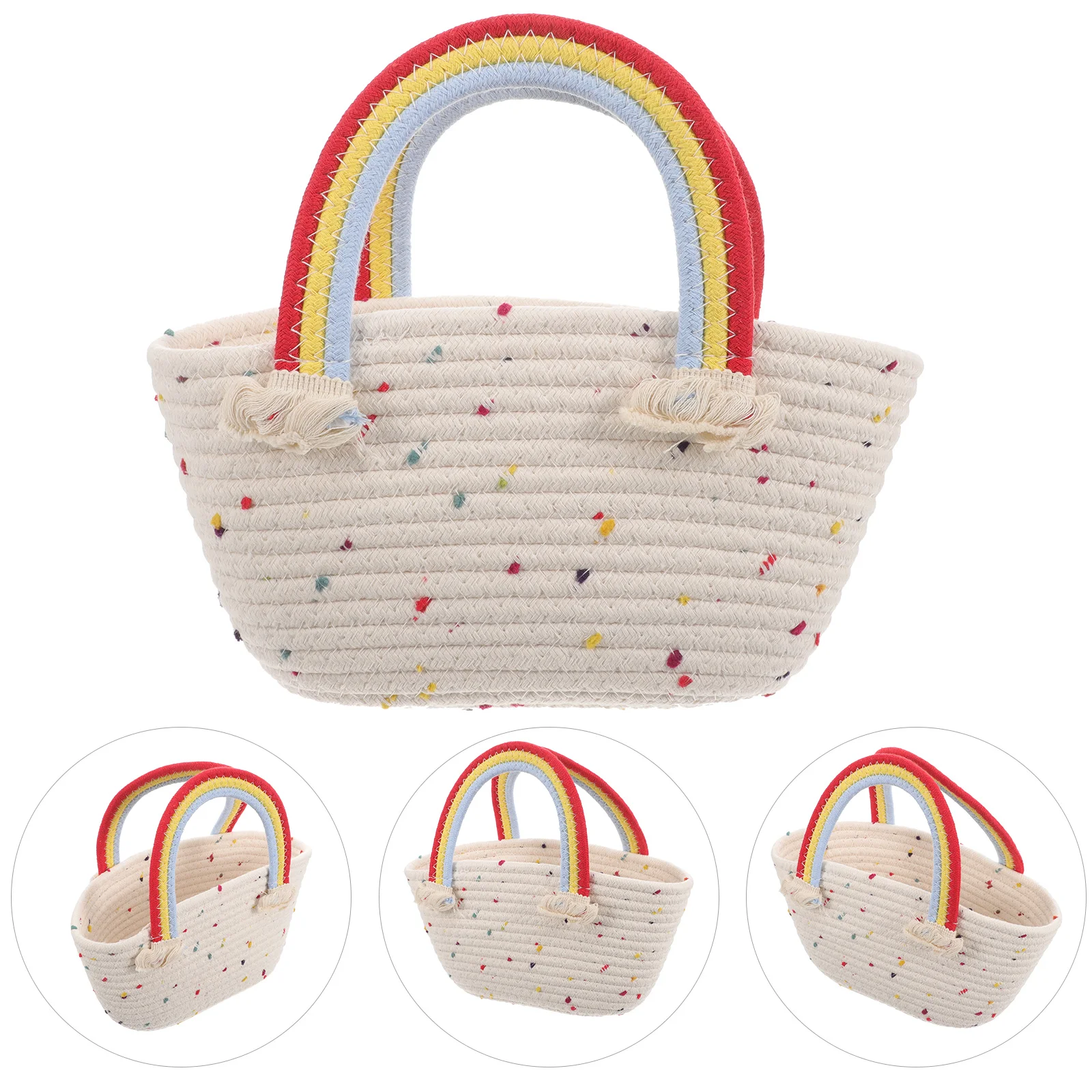 Woven Beach Bag Summer Tote Souvenir Rope Baskets Handles Cotton Thread Bags Women Rainbow Baby
Woven Beach Bag Summer Tote Souvenir Rope Baskets Handles Cotton Thread Bags Women Rainbow Baby