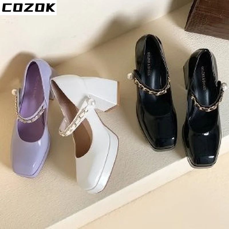 2022 NEW Women's Mary Jane Shoes Closed Round Toe Buckled Strap High Heel Pumps White Black Patchwork Retro Heels
2022 NEW Women's Mary Jane Shoes Closed Round Toe Buckled Strap High Heel Pumps White Black Patchwork Retro Heels