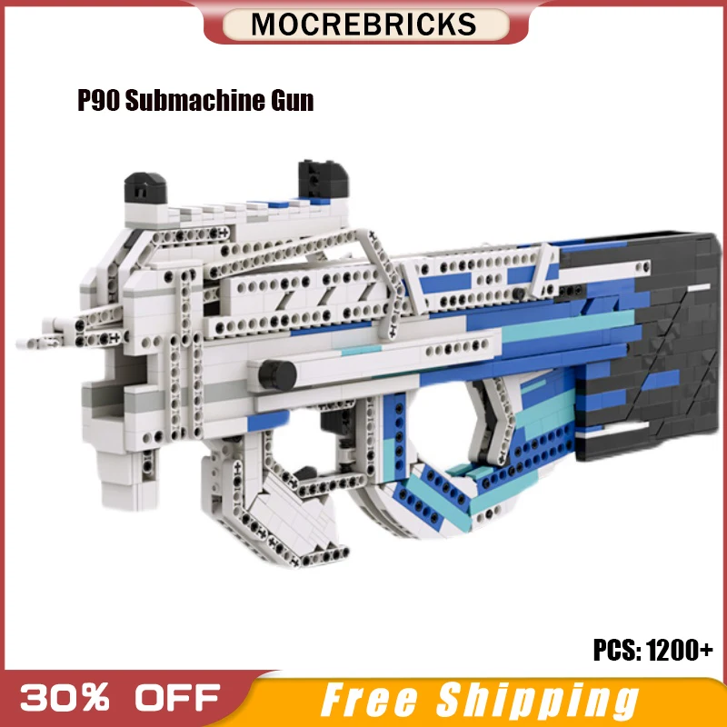 MOC WW2 Military P90 Submachine Gun Arms Model DIY Can Shoot Assembling Building Block Toys And Children's Christmas Gifts
MOC WW2 Military P90 Submachine Gun Arms Model DIY Can Shoot Assembling Building Block Toys And Children's Christmas Gifts